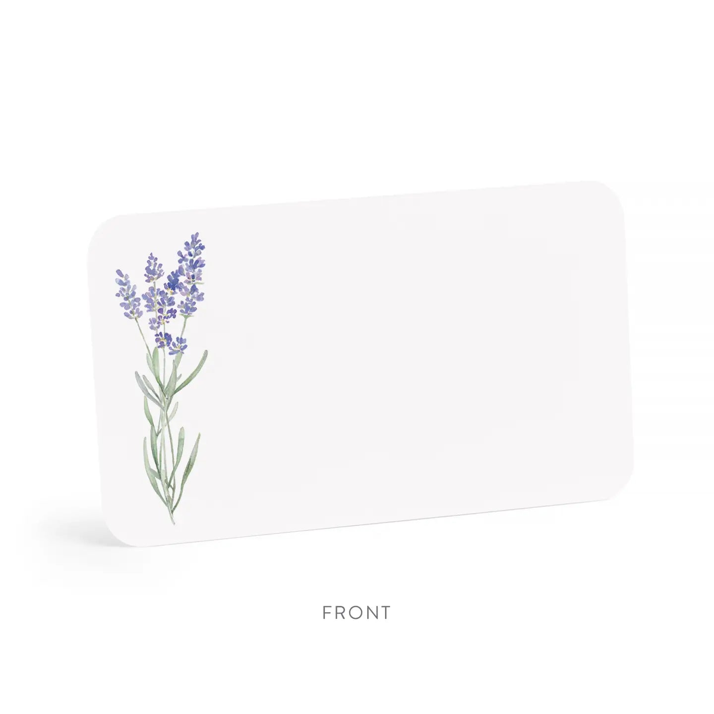 little notes with lavender design on a white background