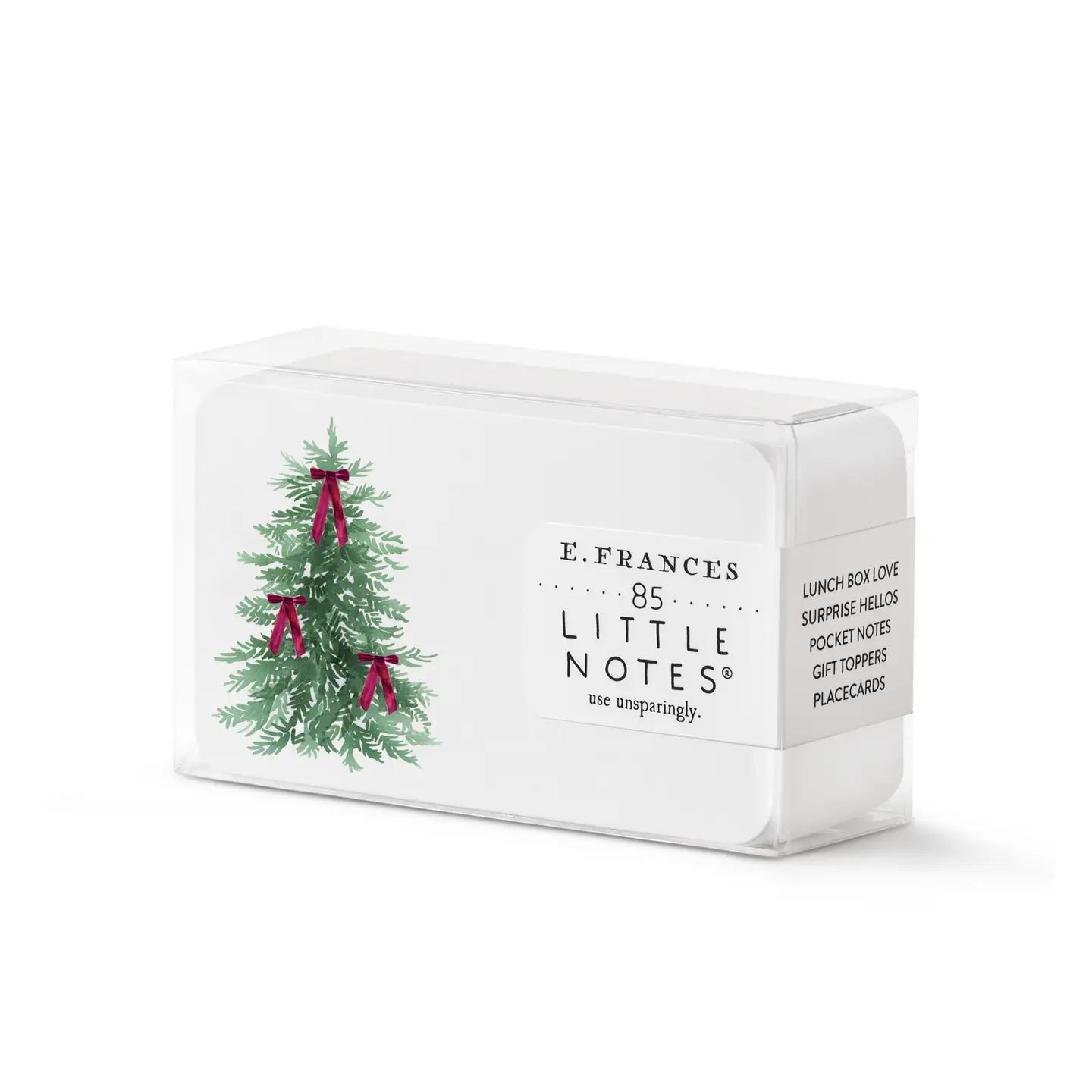 Pack of E. Frances Little Notes with Christmas tree design on a white background