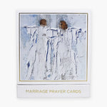 Marriage prayer cards packaging with abstract design and text on a white background