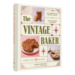 Book cover of 'The Vintage Baker' with images of baked goods on a white background
