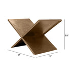 aluminum gold book holder on white background showing measurements