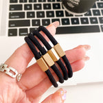 stretchy elastic simple hair ties, black color