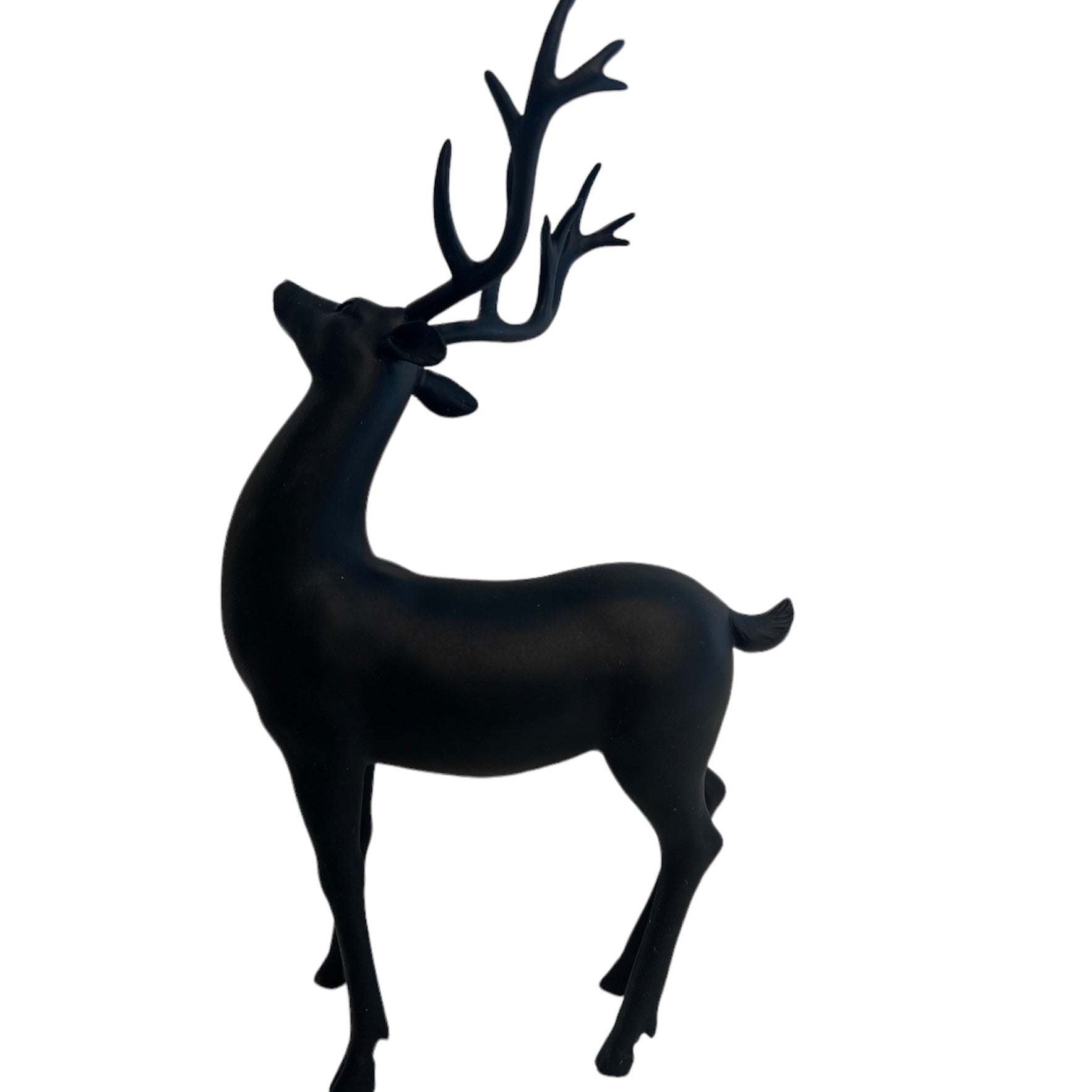 black matte reindeer figurine
