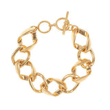 Gold chain bracelet on a white background