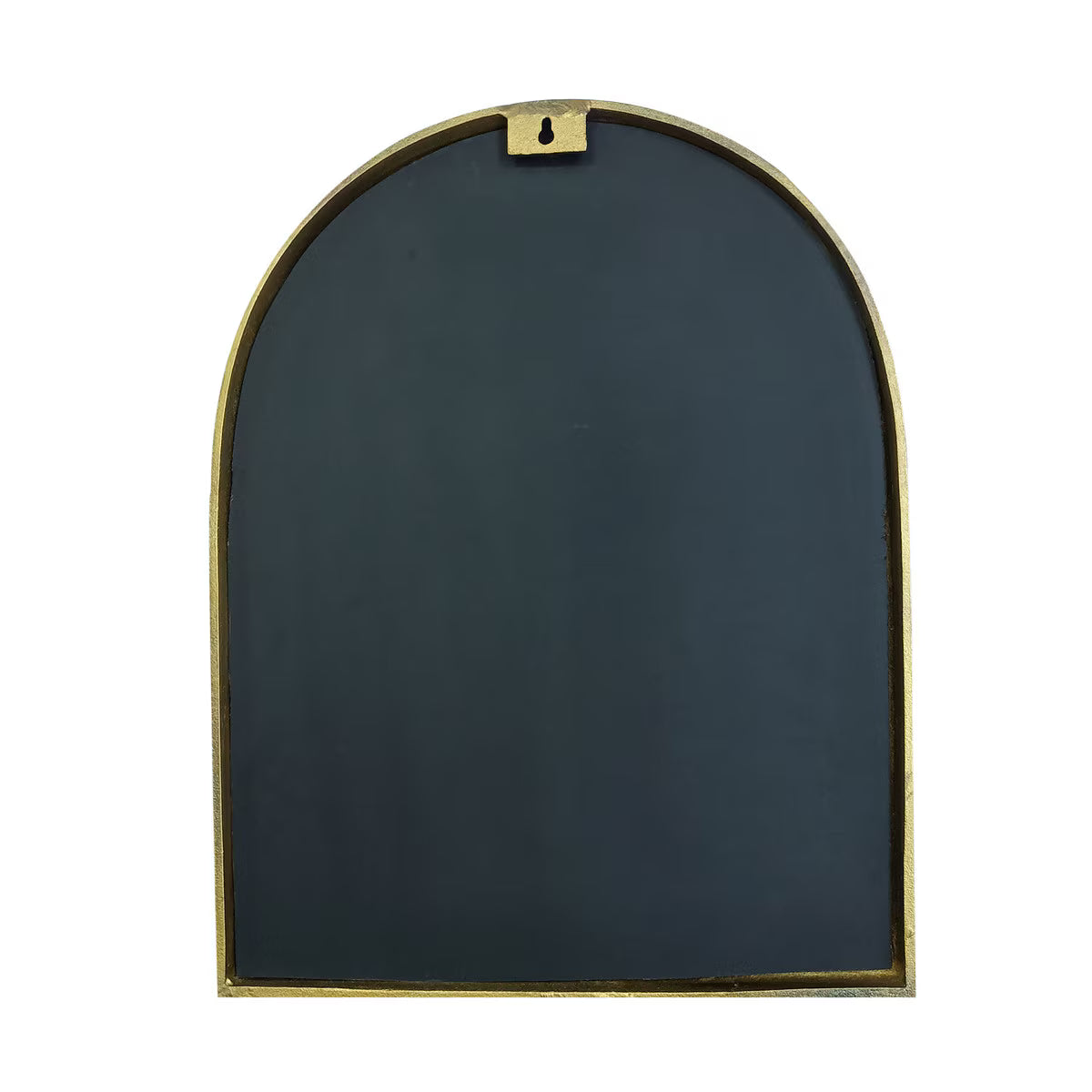 Arched blackboard with gold frame on a white background - back of mirror