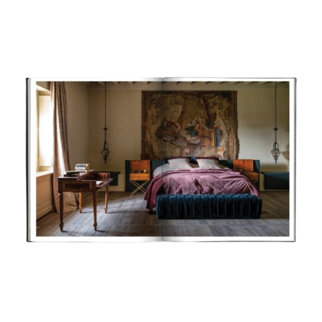 IMAGE OF BEDROOM FROM ANNE DERASSE BOOK ON WHITE BACKGROUND
