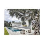 image of a modern backyard and pool from Hardcover Book, "Worlds Best 50 Gardens from around the Globe", on a white background