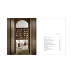 view of contents page from hardcover book "Ariana Ahmad Design" on white background