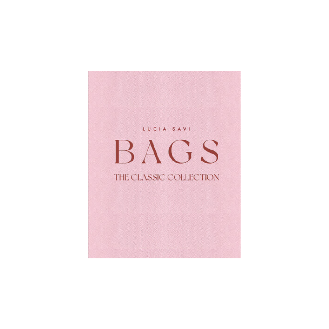 pink hardcover book "Bags The Classic Collection" on a white background