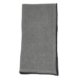 stonewashed stitched border 100% linen napkin, slate