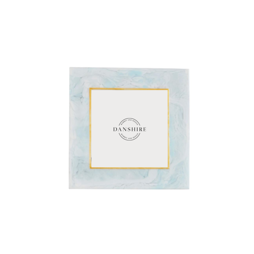 square light blue resin small picture frame