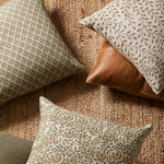 Patterned pillows on a textured surface