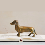 Cast Aluminum Dachshund, Antique Brass Finish