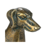 head of Cast Aluminum Dachshund, Antique Brass Finish