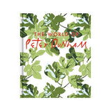 Book cover with green leaf pattern and 'The World of Peter Dunham' text