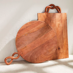 mango wood cutting board twisted handle