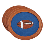 football embroidered icon coaster, set of four