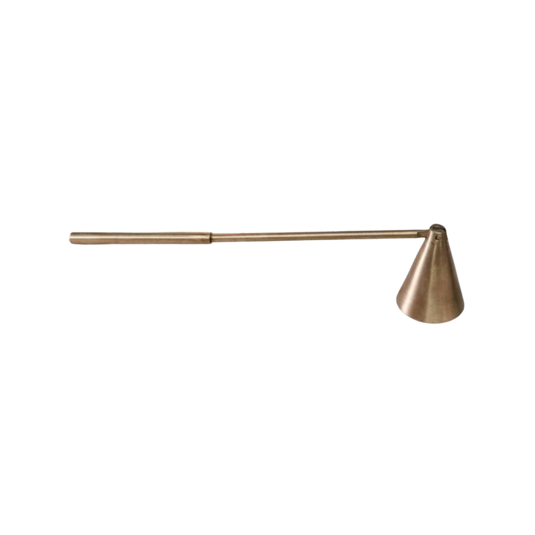 Bronze candle snuffer on a white background