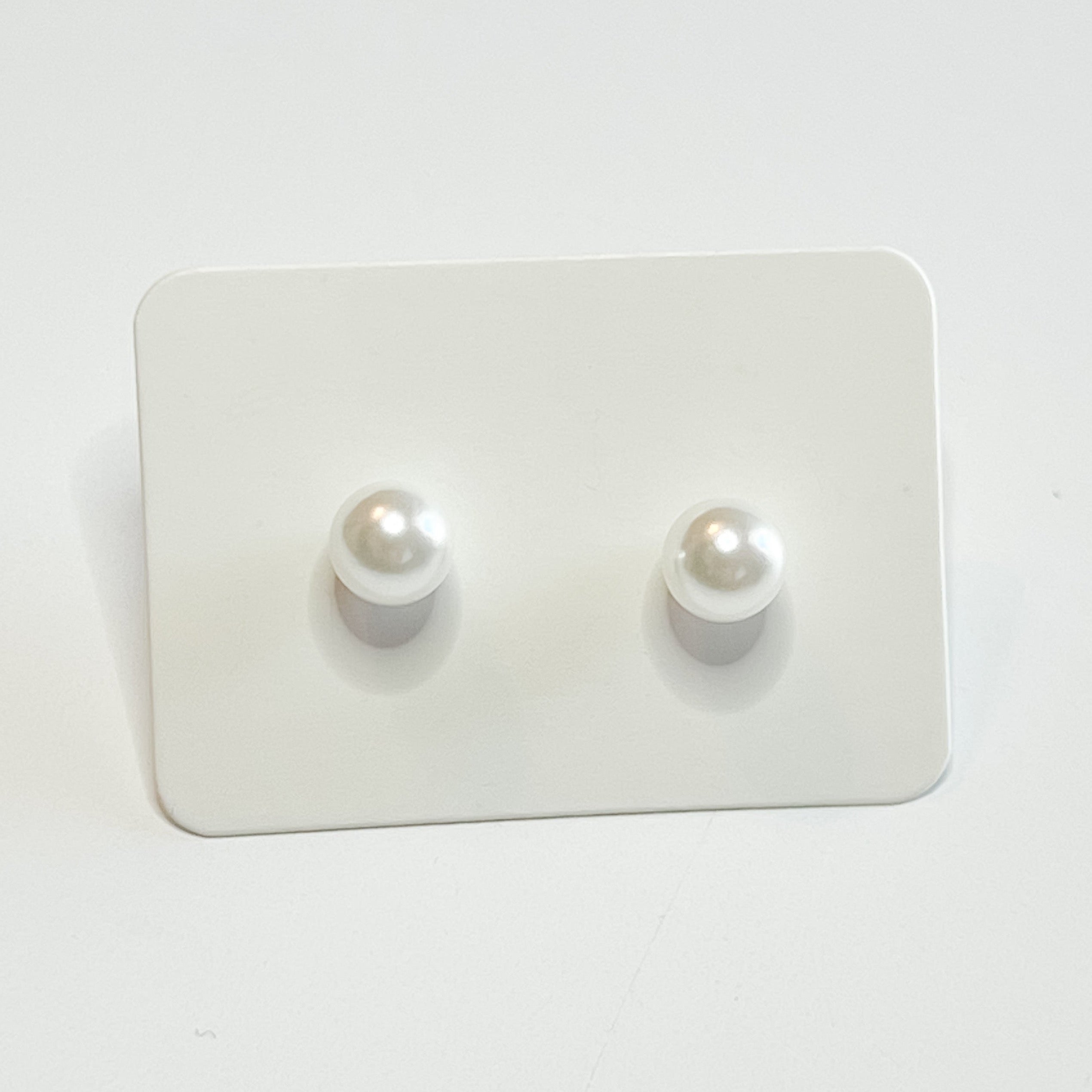 Earrings, Abigail - Danshire Market and Design, white pearl stud earrings 