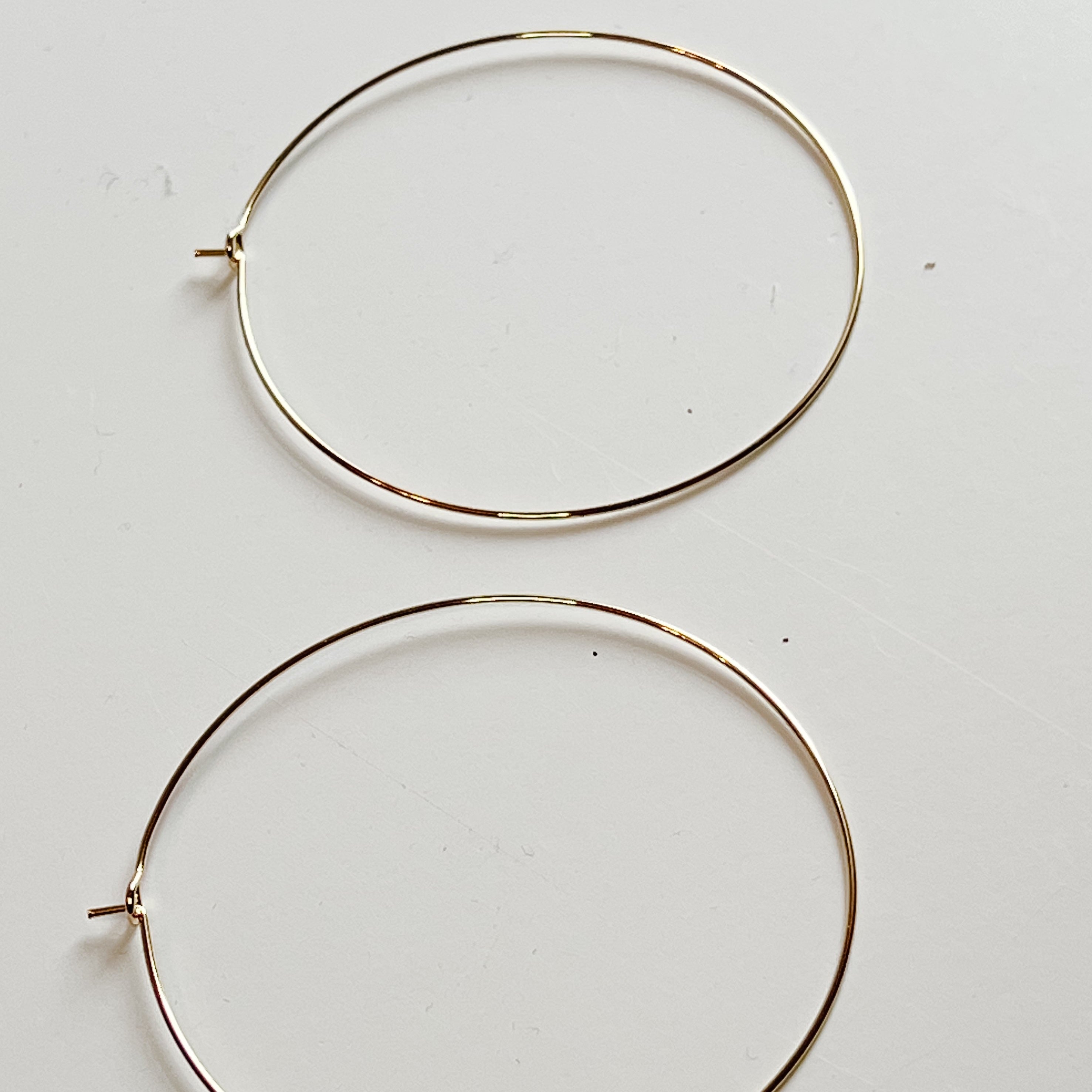 gold oversized lightweight hoop earrings