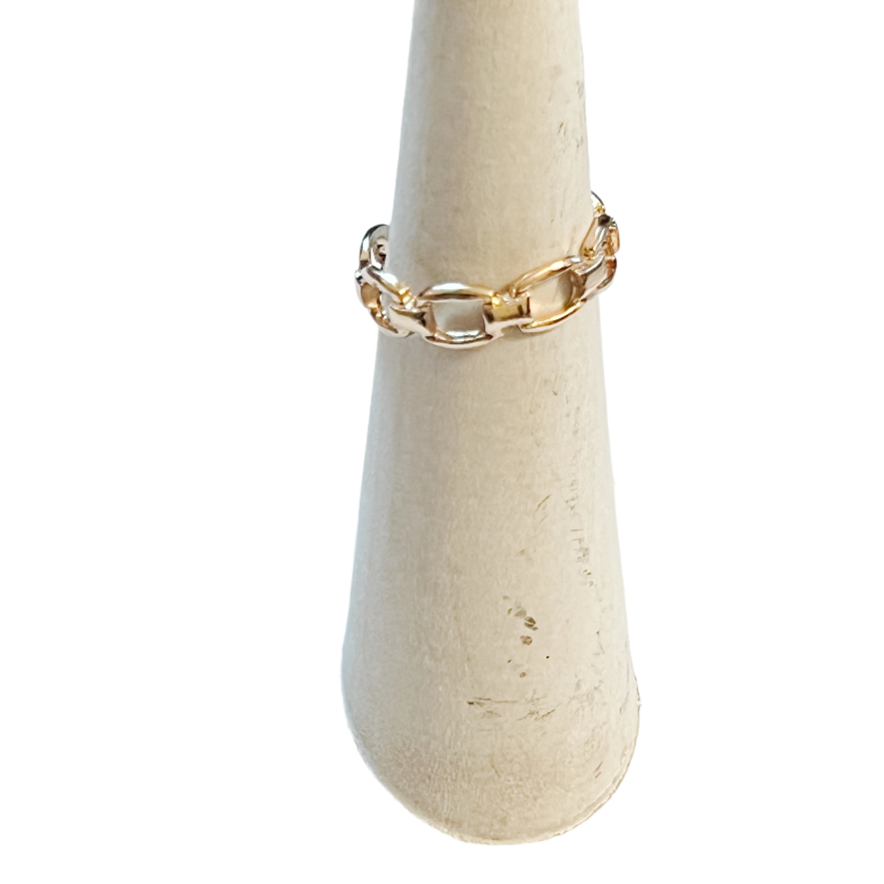 bold, chunky gold chain design ring