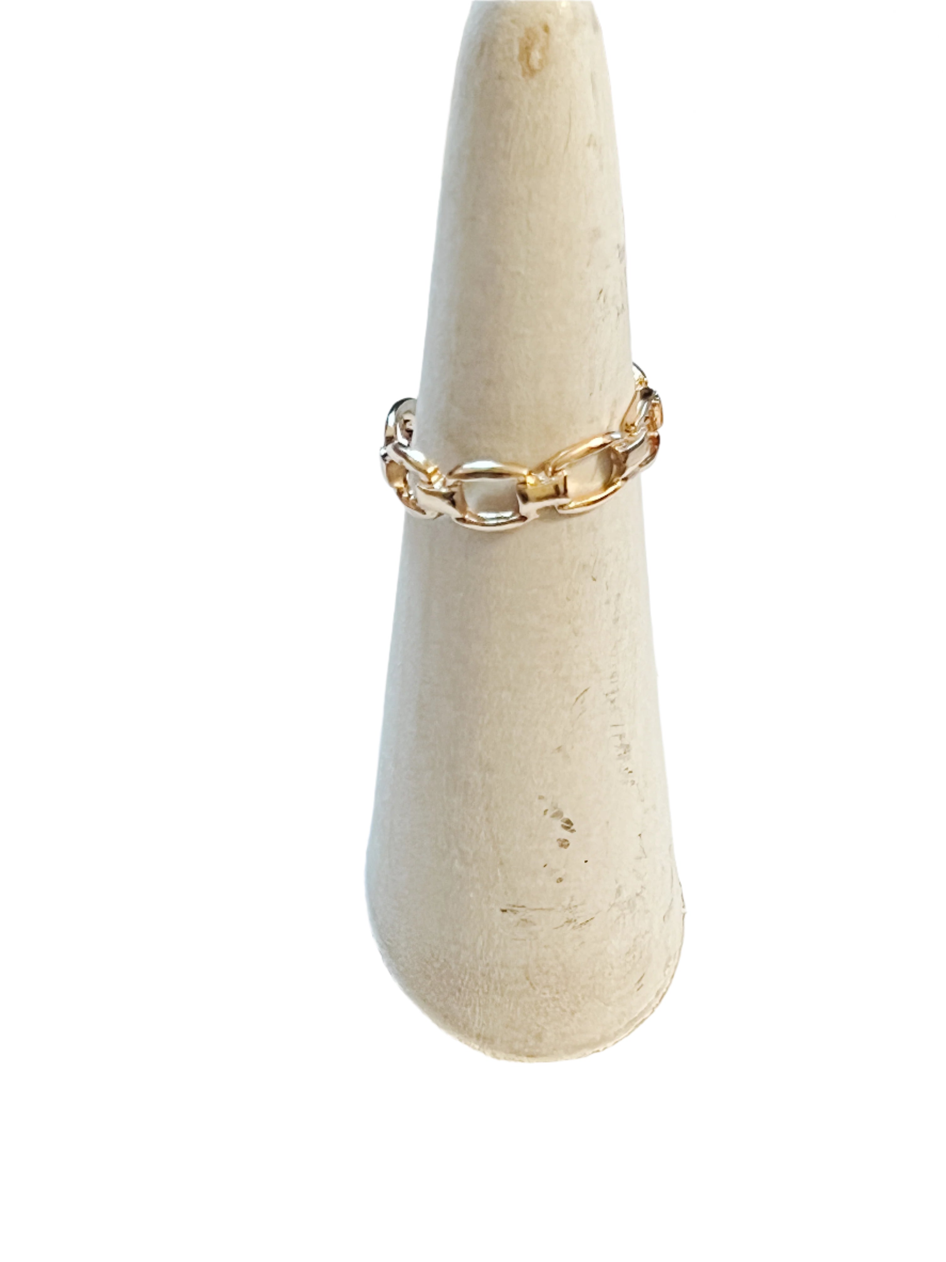 bold, chunky gold chain design ring