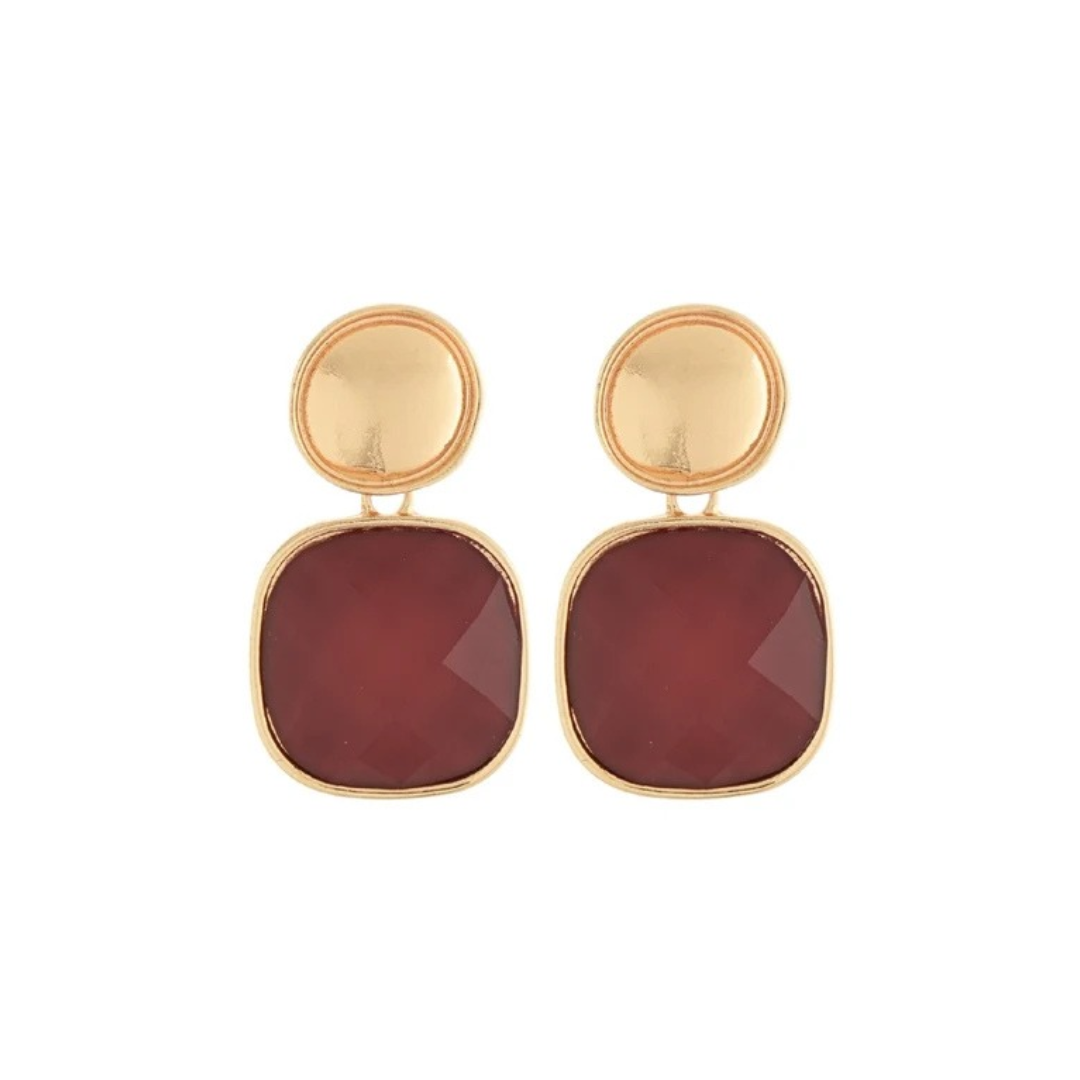 Earrings, Keller - Burgundy - Danshire Market and Design 