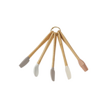 Silicone & Beech Wood Mini Kitchen Utensils Neutrals, Set of 5