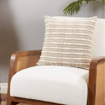 woven stripe pillow, poly insert included