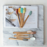 Silicone & Beech Wood Mini Kitchen Utensils Neutrals, Set of 5