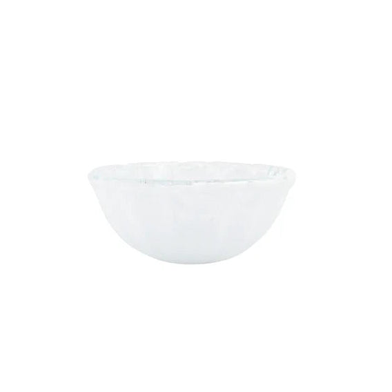 White onda glass bowl on a white background
