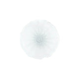 White onda glass bowl on a white background