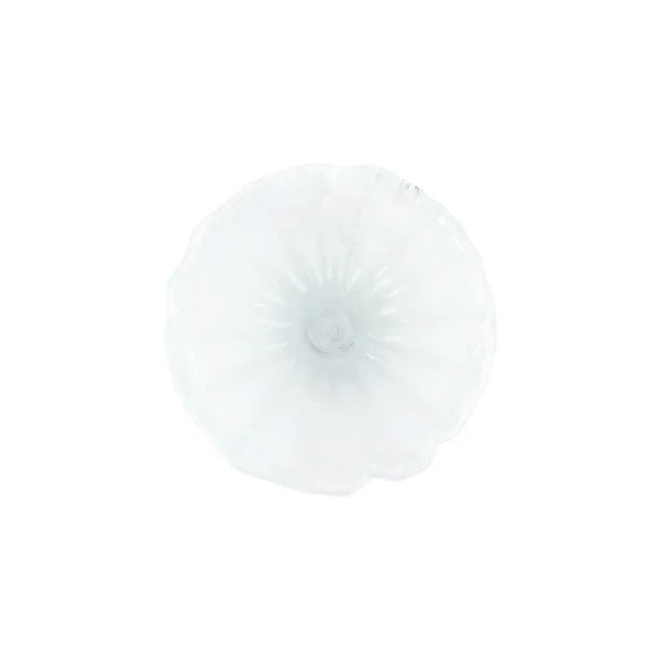 White onda glass bowl on a white background