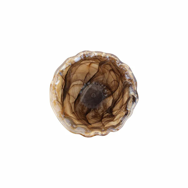 onda glass bowl with a textured interior on a white background