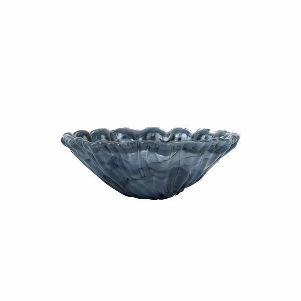 gray Onda glass bowl on a white background