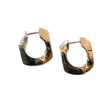  carved link huggie hoops 