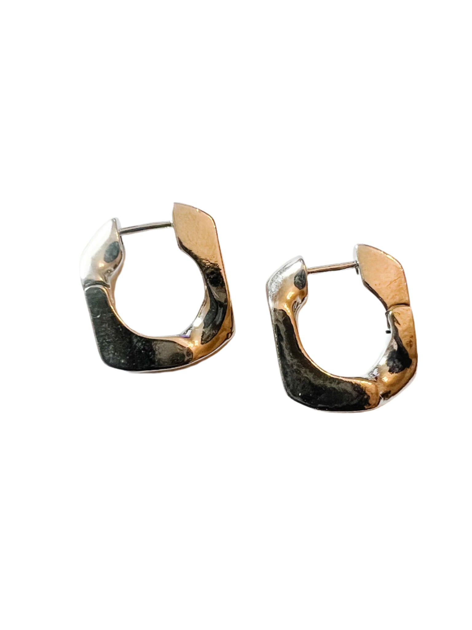  carved link huggie hoops 