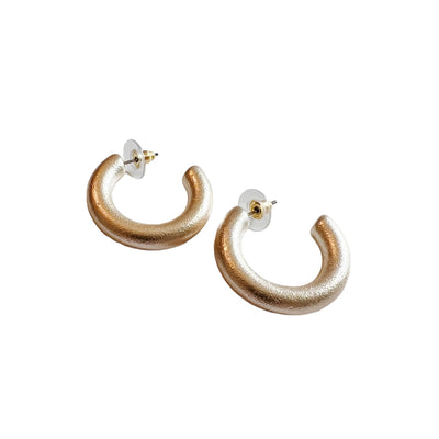 gold chunk hoop earrings