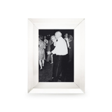 Modern Cut, Clear 4" x 6" Crystal Frame on white background