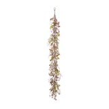 mixed berry red and green garland on white background