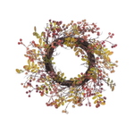 red berry candle ring on white background
