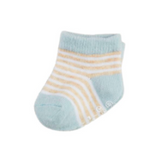 blue baby cotton socks, tan striped style