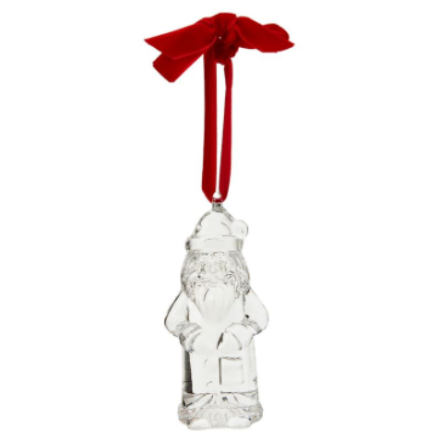 chunky glass santa ornament