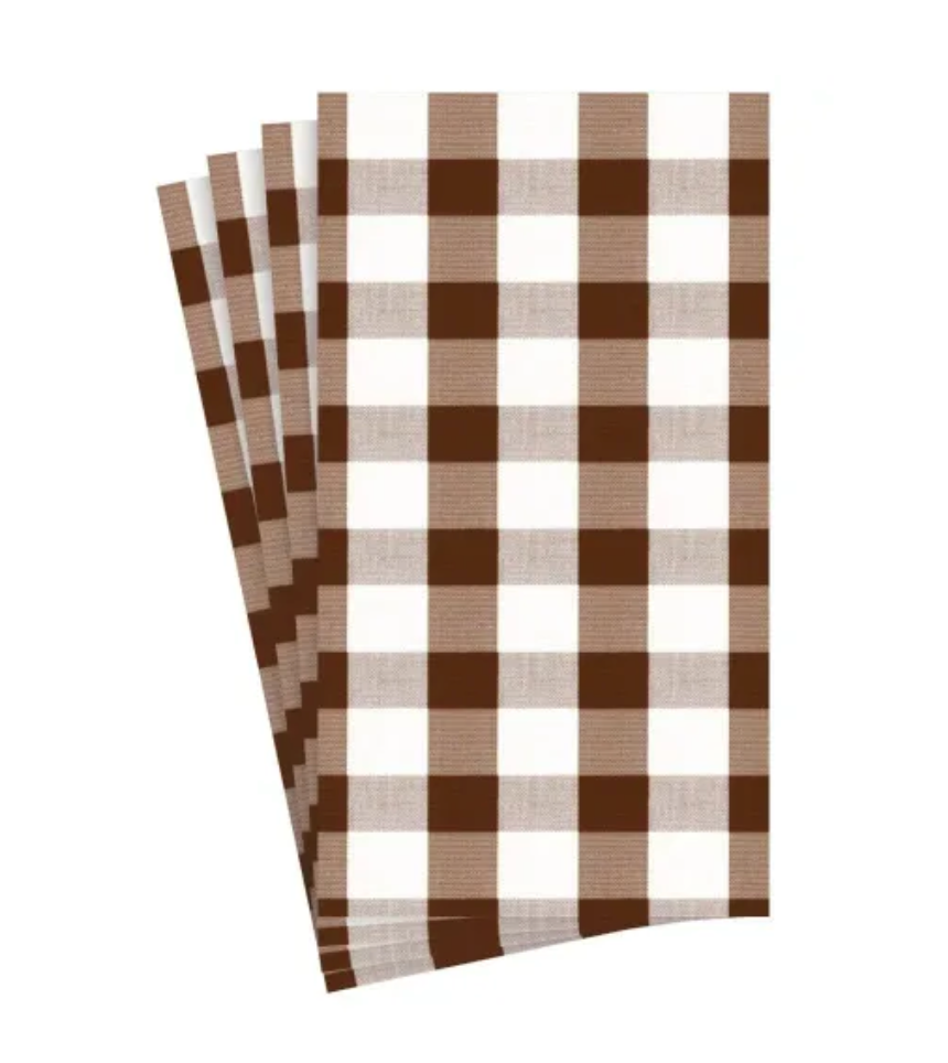 Guest Towels, Gingham Chocolate