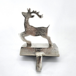 stocking holder, silver reindeer