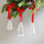 chunky glass christmas figurine ornaments available in three styles