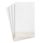 natural linen border guest towels, pack of 15