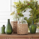 antique green bottle vase, available in three styles 