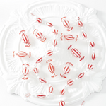 glass red & white striped candy ornament, available in multiple styles