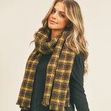 brown and  yellow scarf